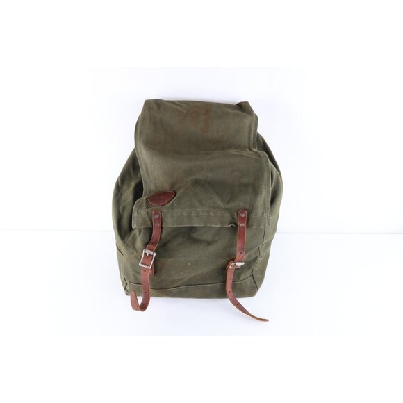 Vintage Duluth Pack Distressed Heavy Canvas Leather Safford Food Pack Bag USA - Picture 1 of 16